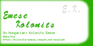 emese kolonits business card